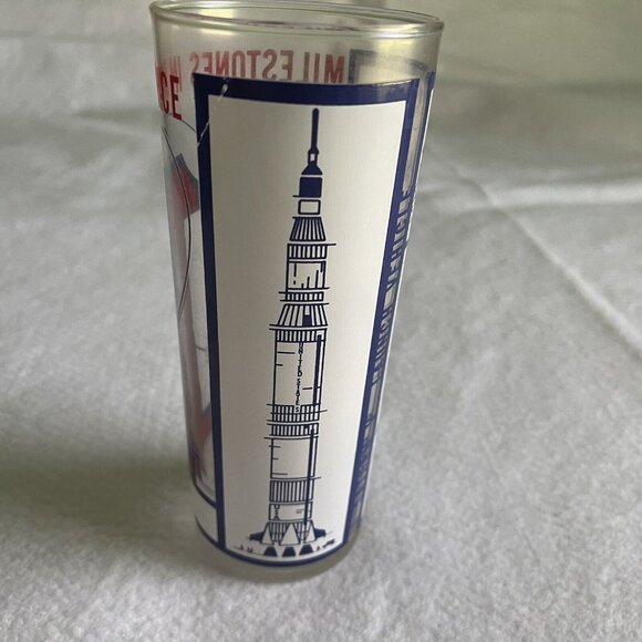 Apollo 11 Milestones in Space Saturn V Launch Vehicle Glass Tumbler NASA Barware - Picture 2 of 12